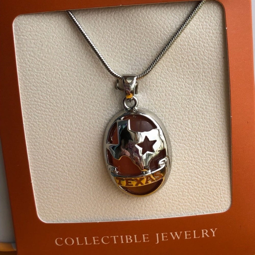 Texas Star Silver and Amber Pendant Necklace